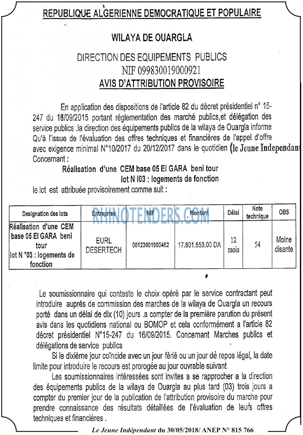 Le jeune indépendant