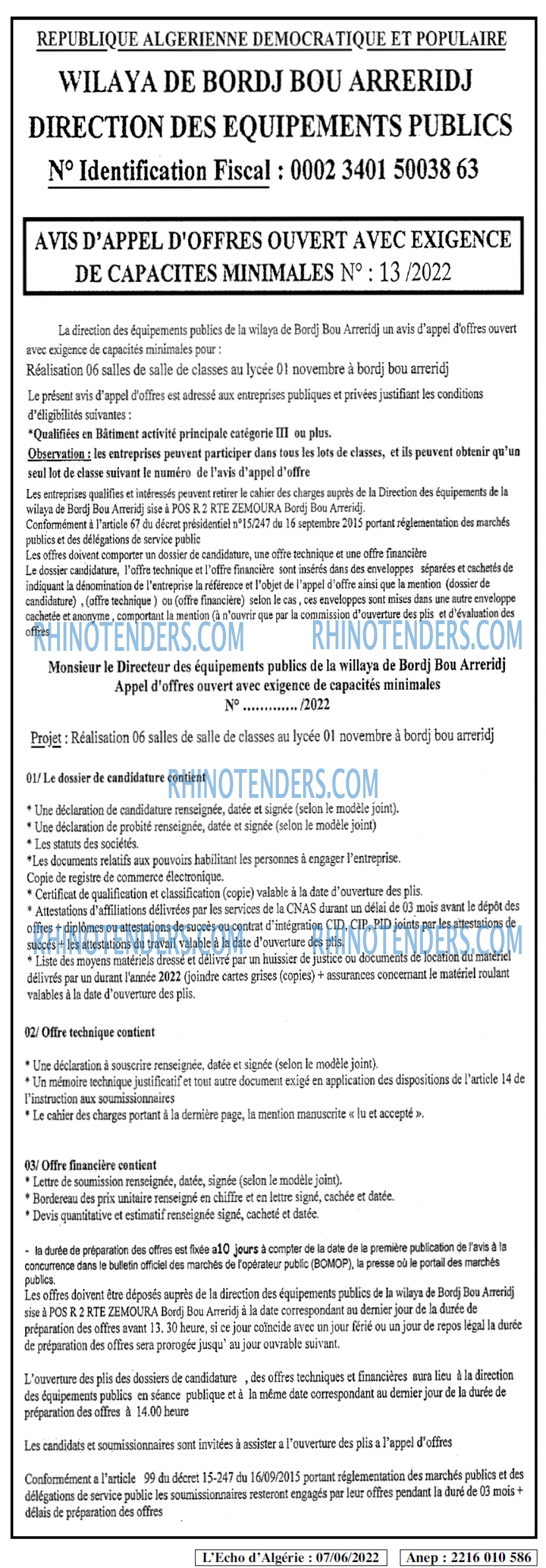 L'ECHO D'ALGERIE