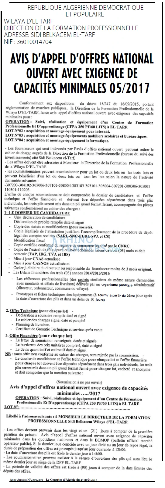 Le Courrier d'Algerie