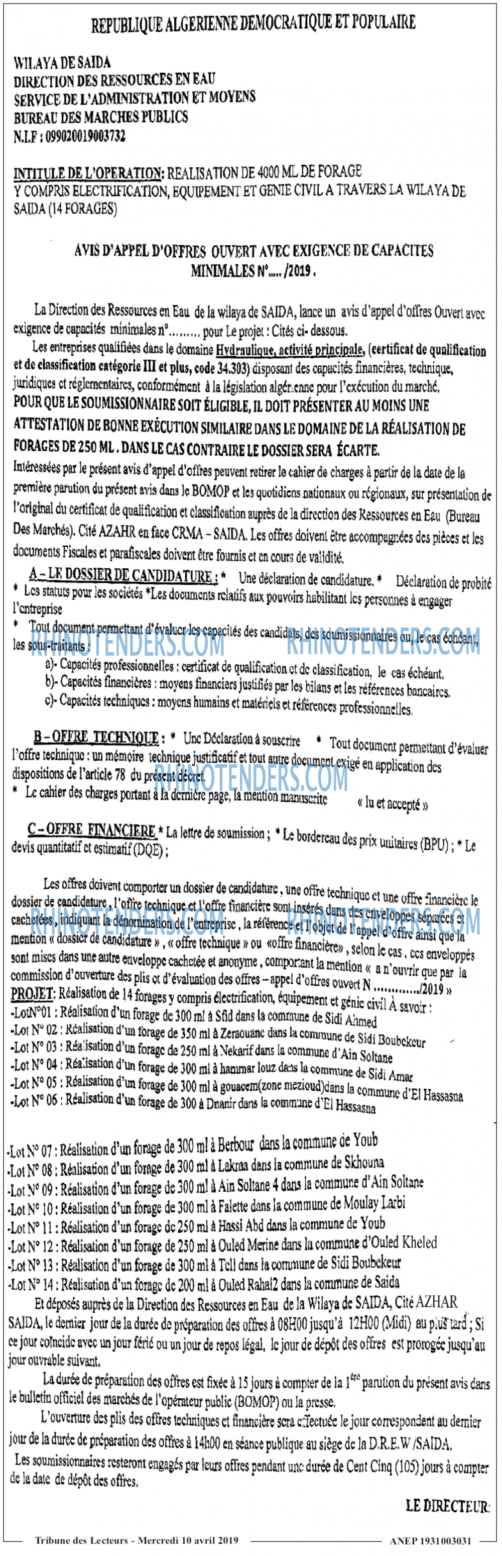 TRANSACTION D'ALGERIE