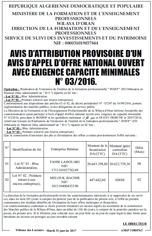 TRIBUNE DES LECTEURS