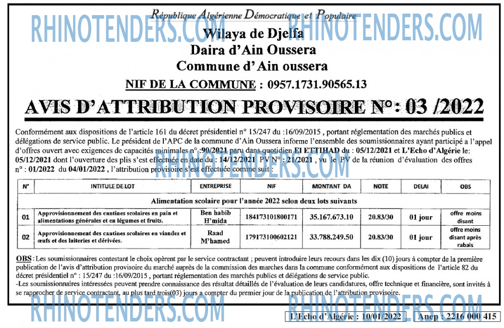 L'ECHO D'ALGERIE