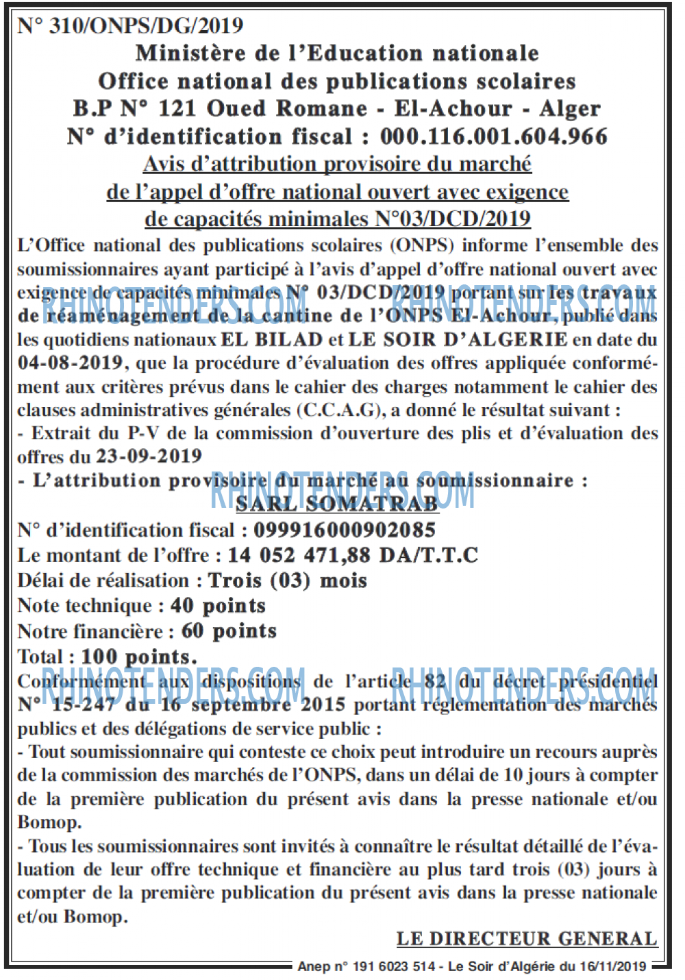 LE SOIR D'ALGERIE