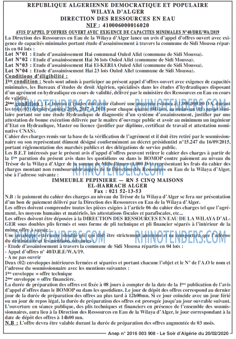 LE SOIR D'ALGERIE
