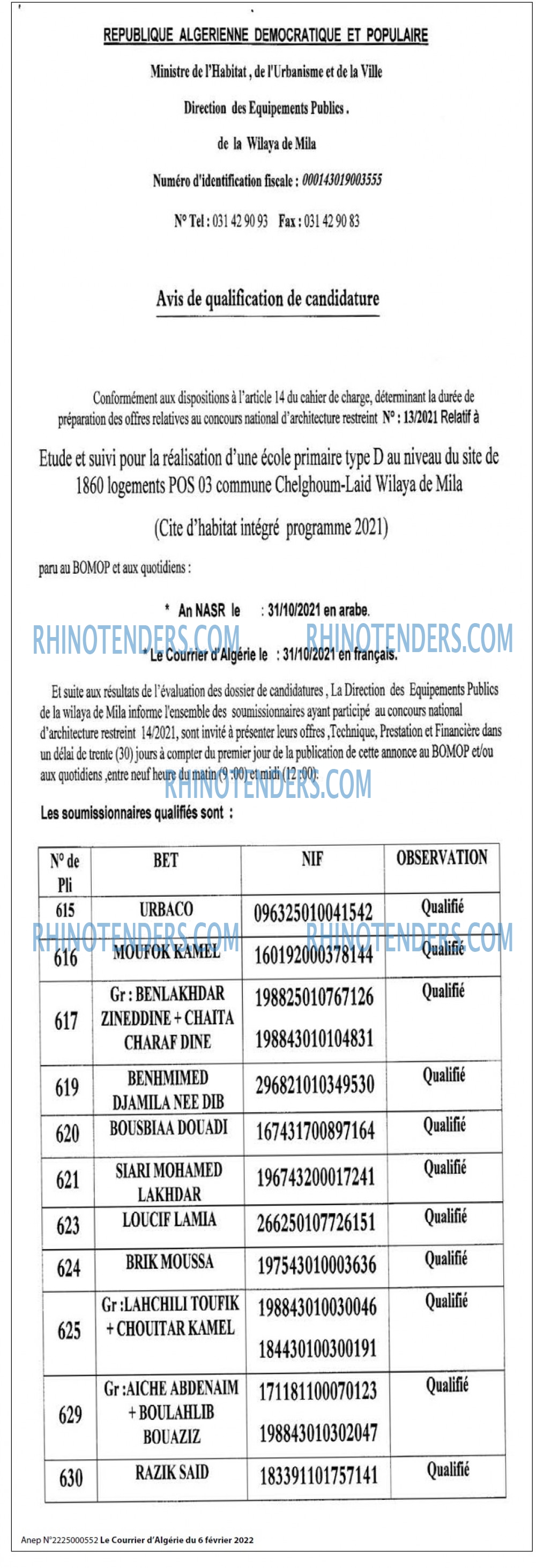 Le Courrier d'Algerie
