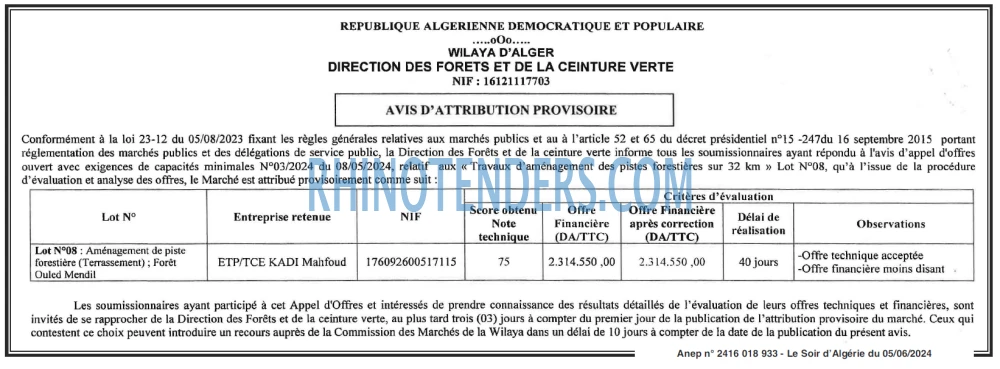 LE SOIR D'ALGERIE