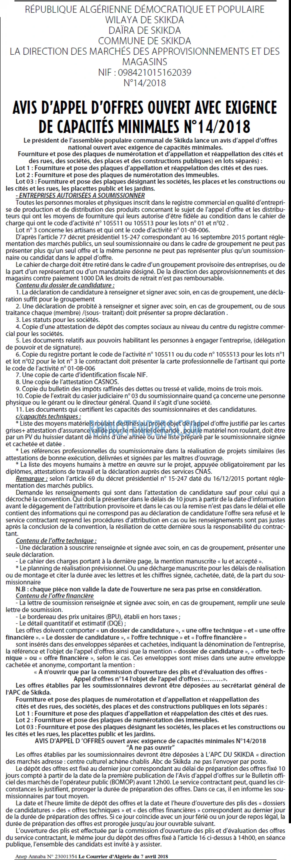 Le Courrier d'Algerie