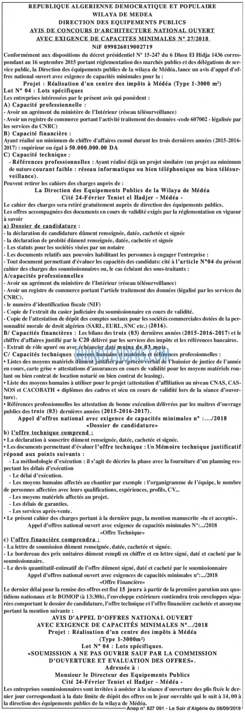 LE SOIR D'ALGERIE