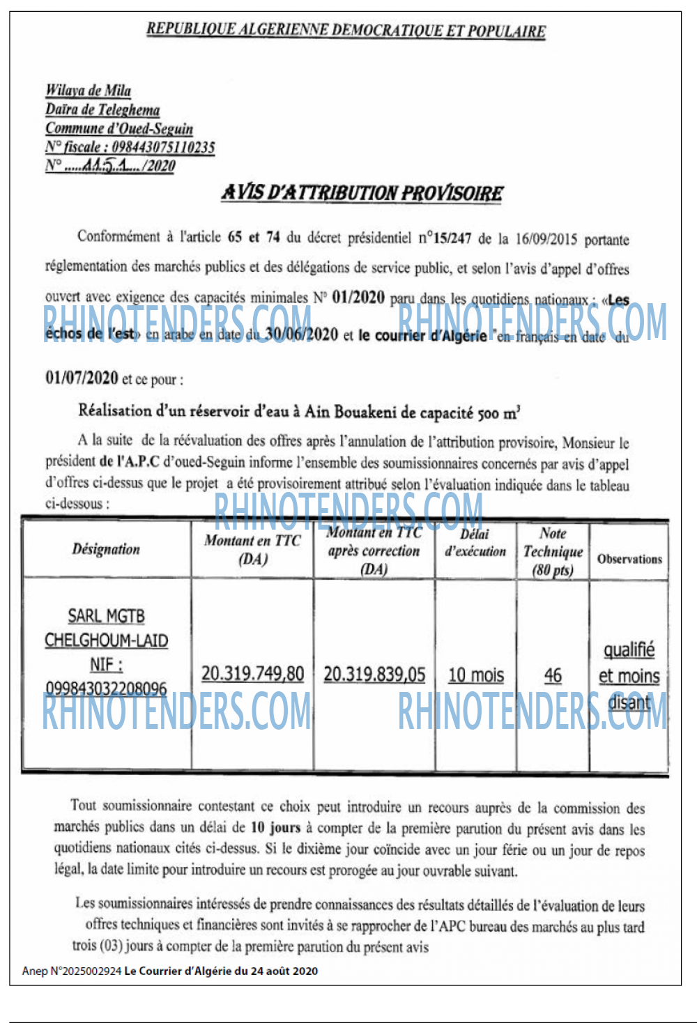Le Courrier d'Algerie