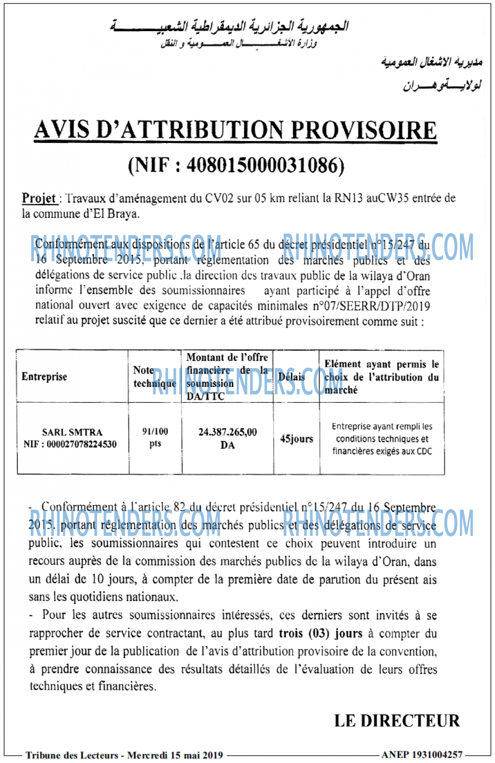 TRIBUNE DES LECTEURS