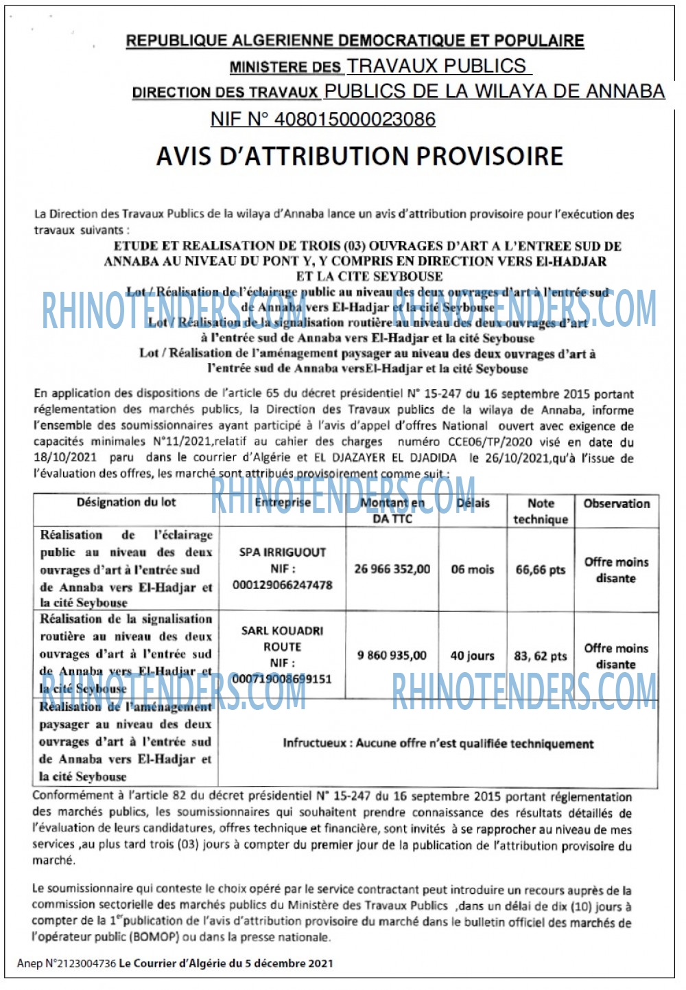 Le Courrier d'Algerie