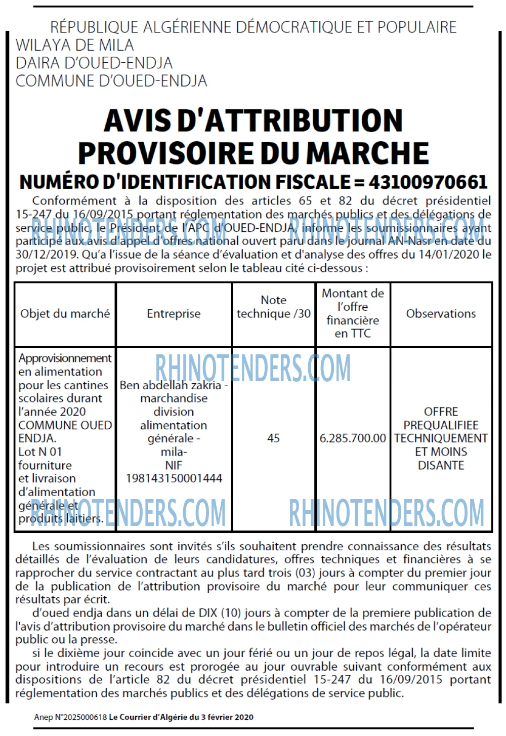 Le Courrier d'Algerie