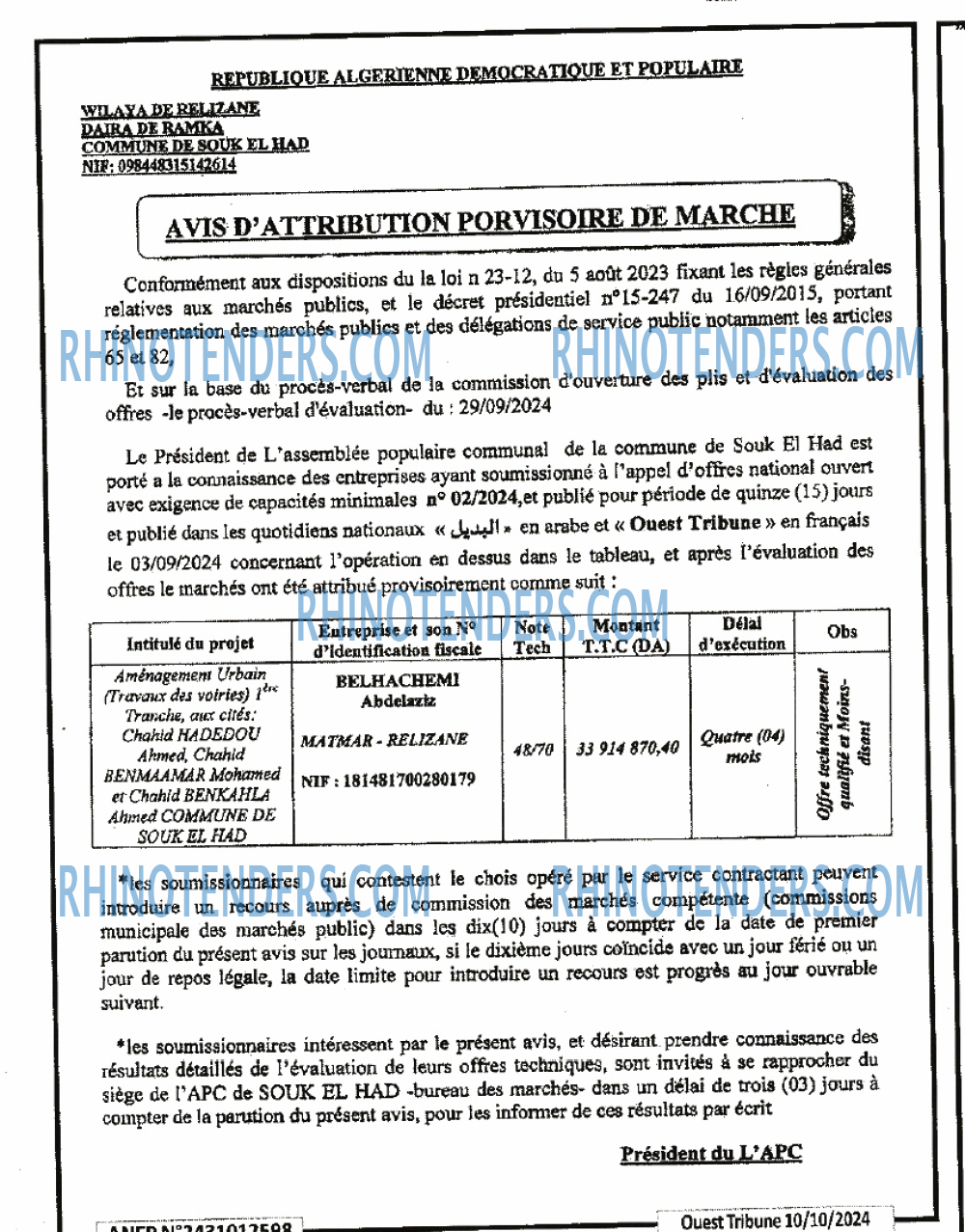 ouest TRIBUNE
