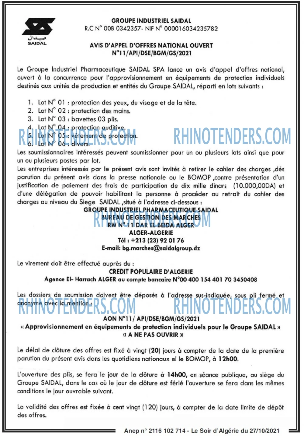 LE SOIR D'ALGERIE