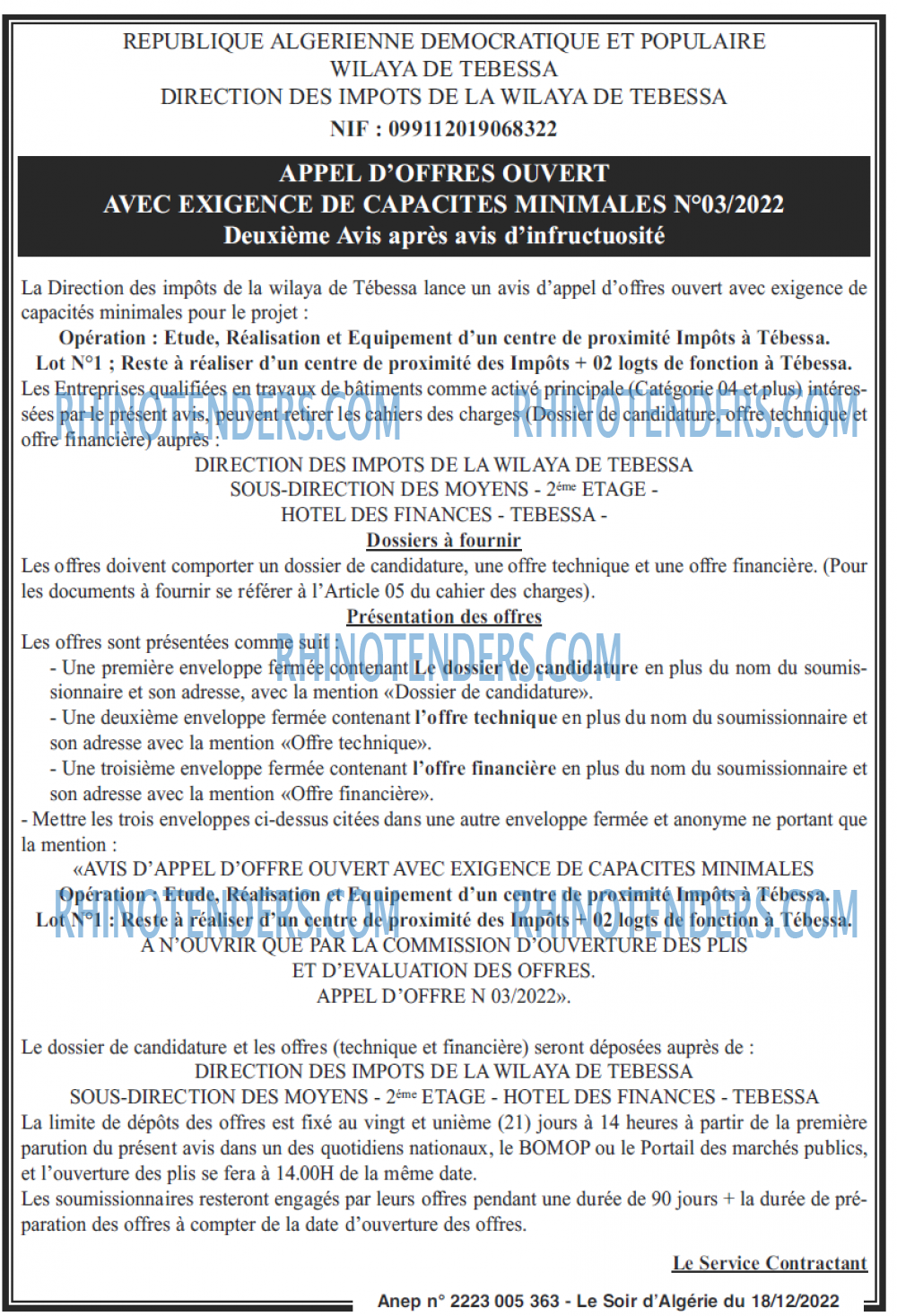 LE SOIR D'ALGERIE