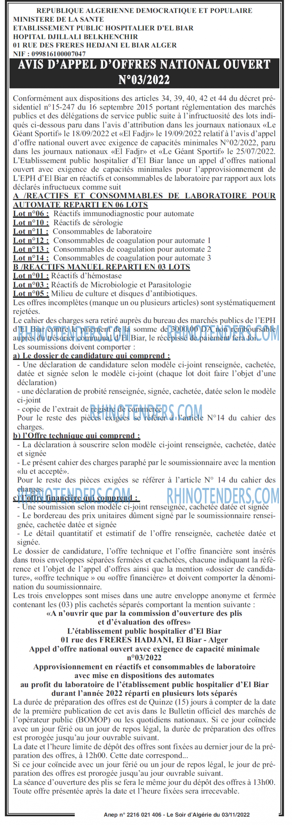 LE SOIR D'ALGERIE