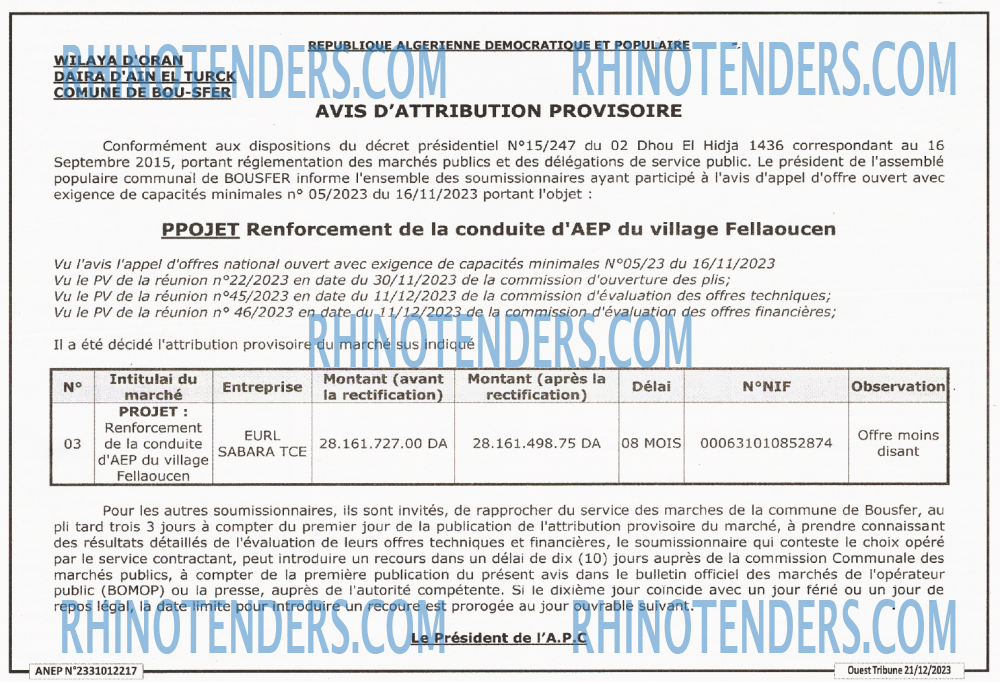 ouest TRIBUNE