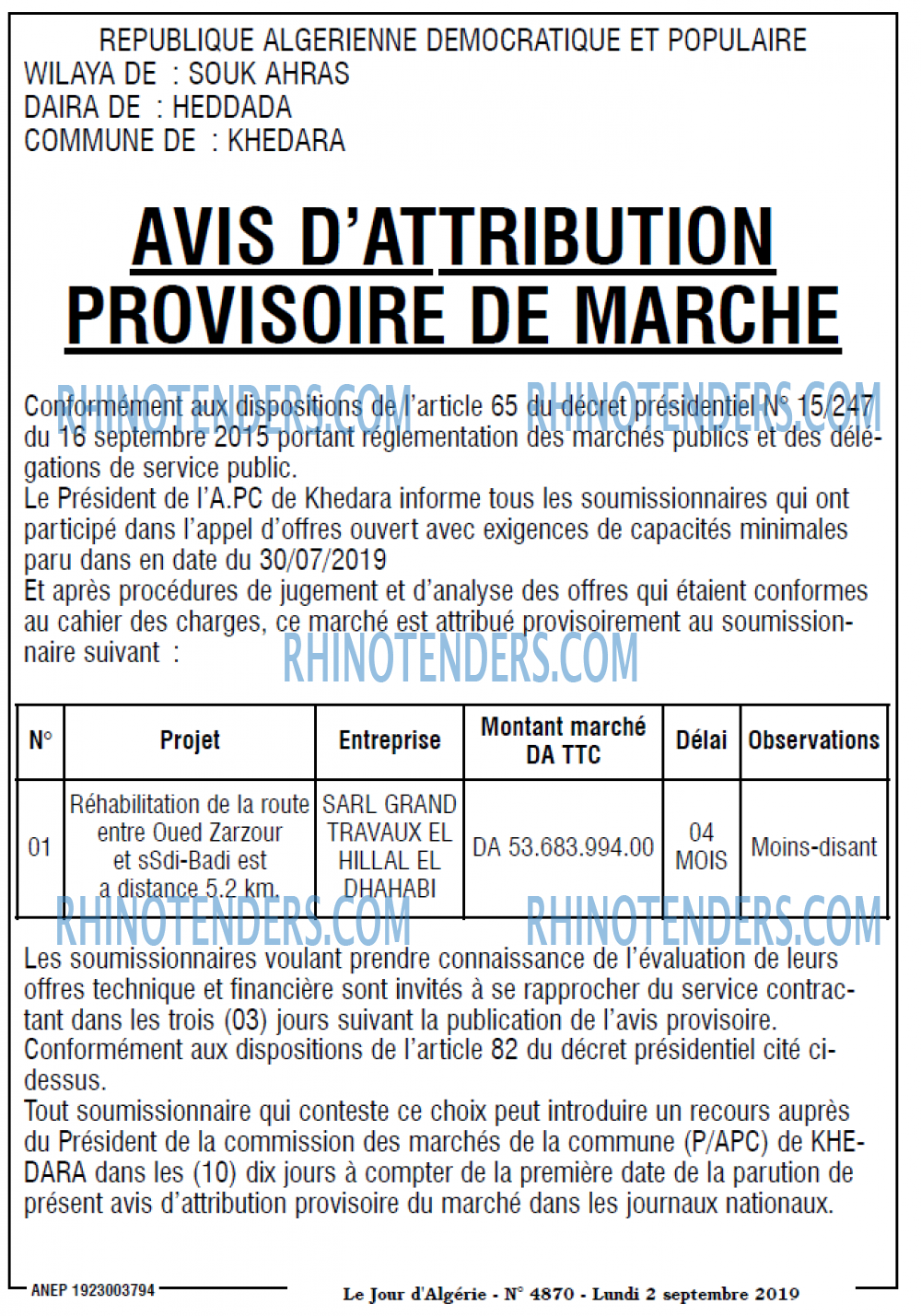 Le Jour d'Algérie