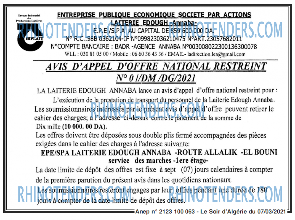 LE SOIR D'ALGERIE