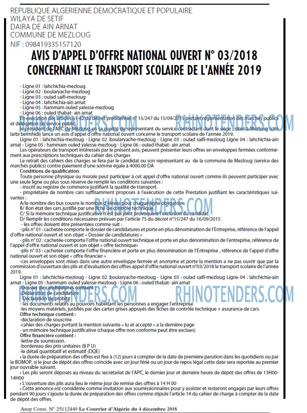Le Courrier d'Algerie