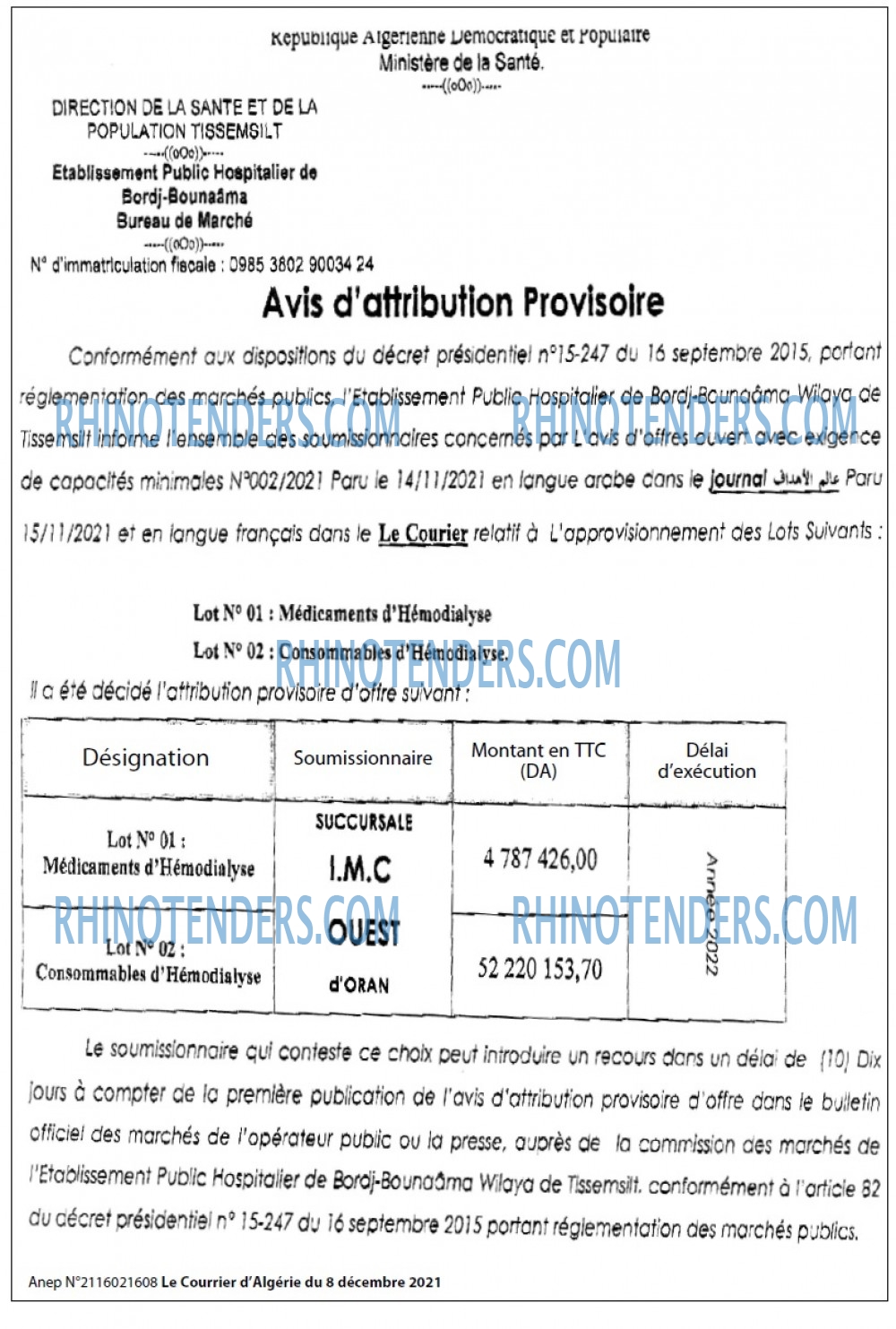 Le Courrier d'Algerie
