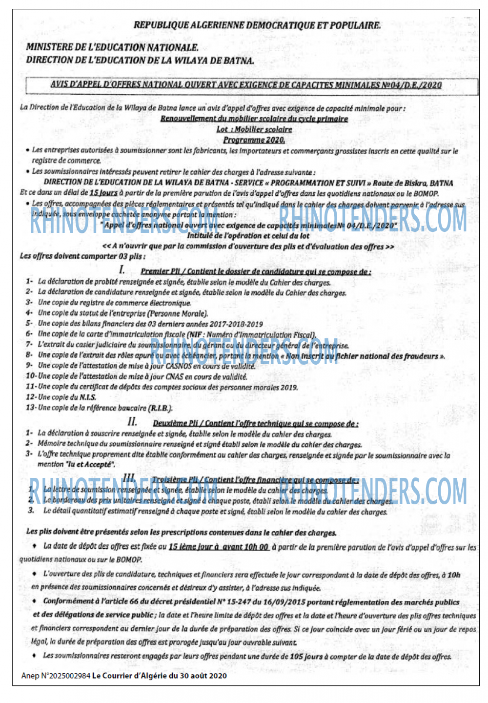 Le Courrier d'Algerie