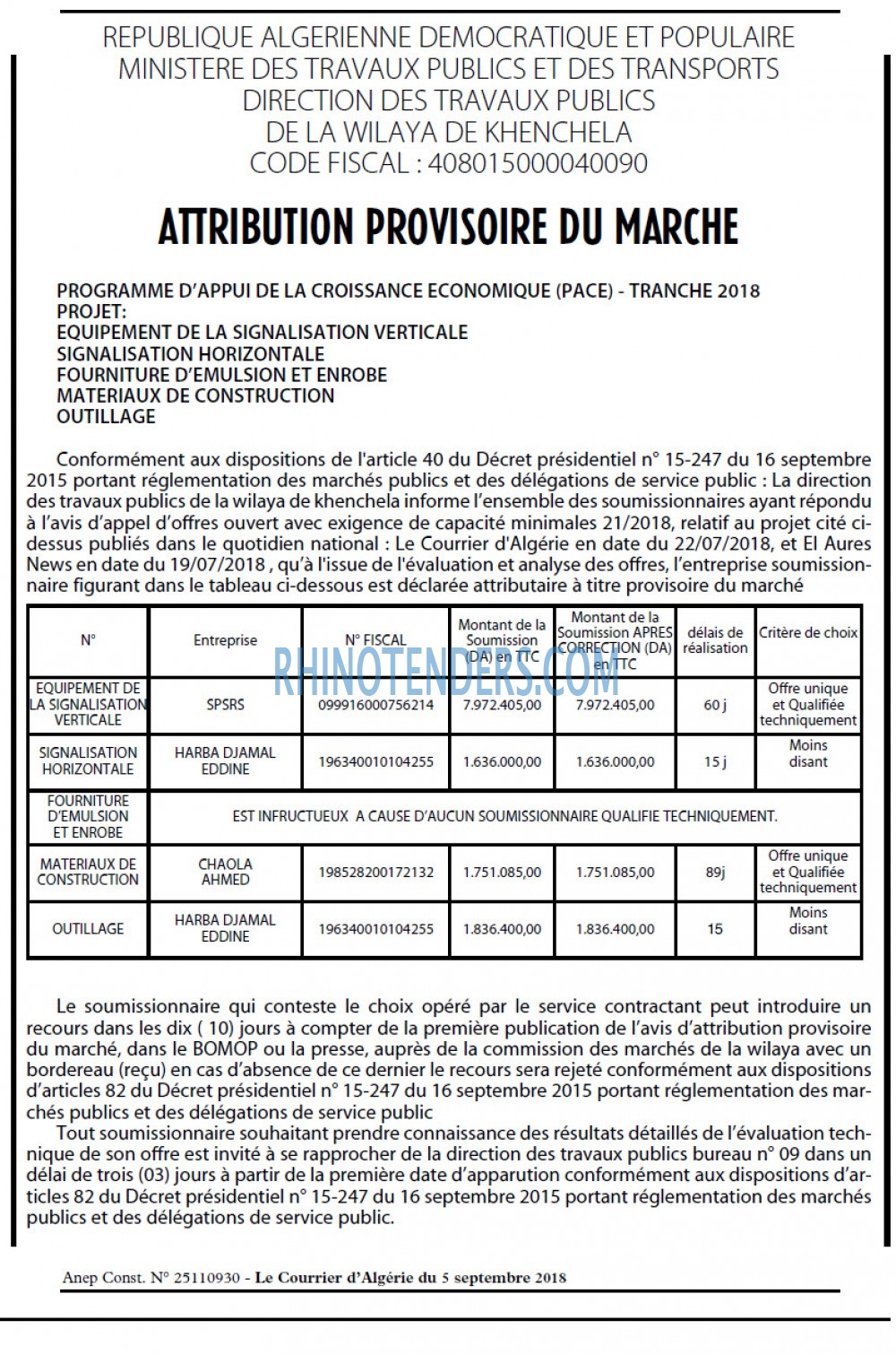 Le Courrier d'Algerie