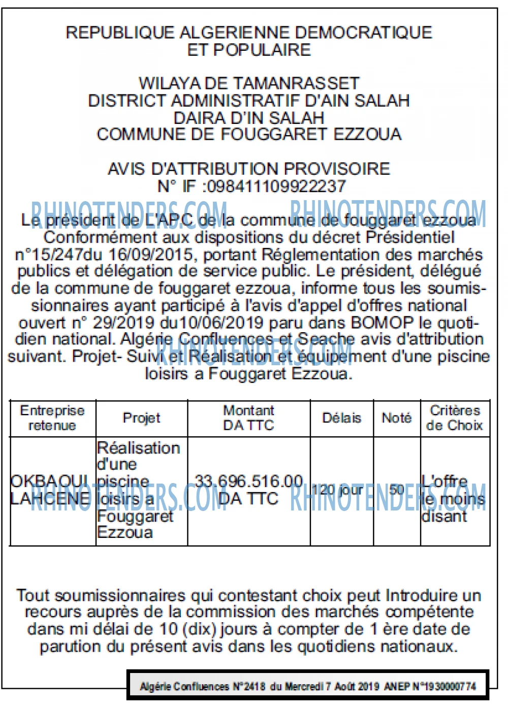 Algerie Confluence