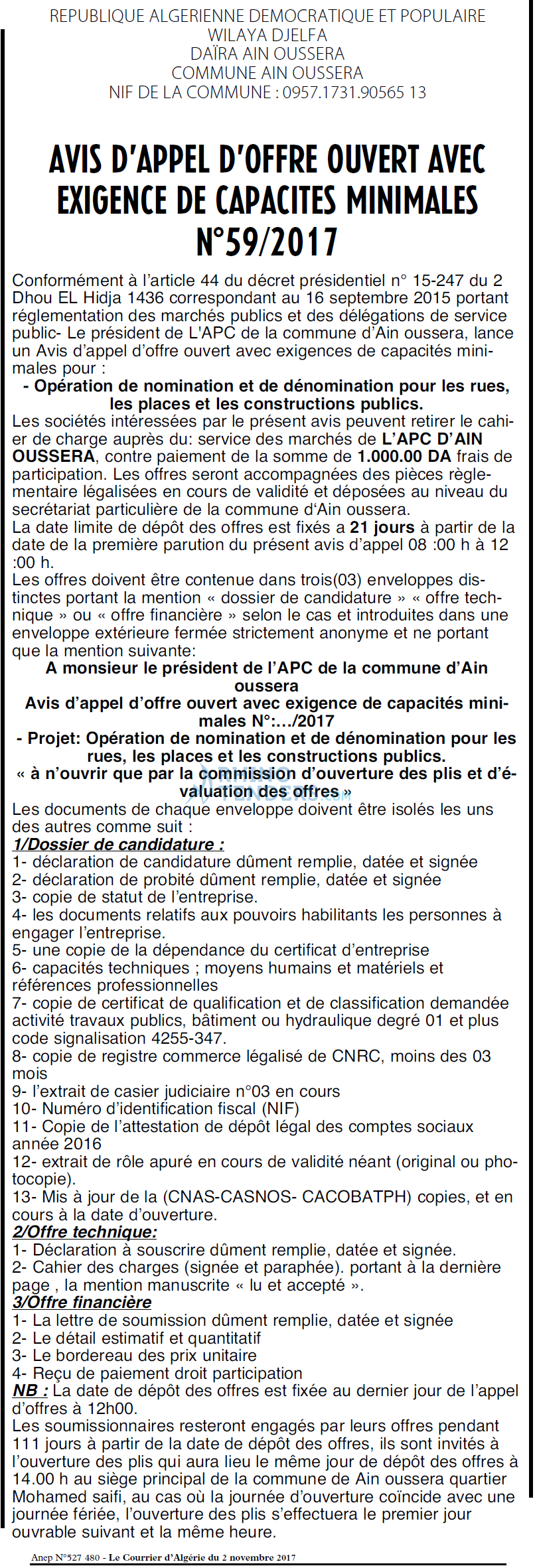 Le Courrier d'Algerie
