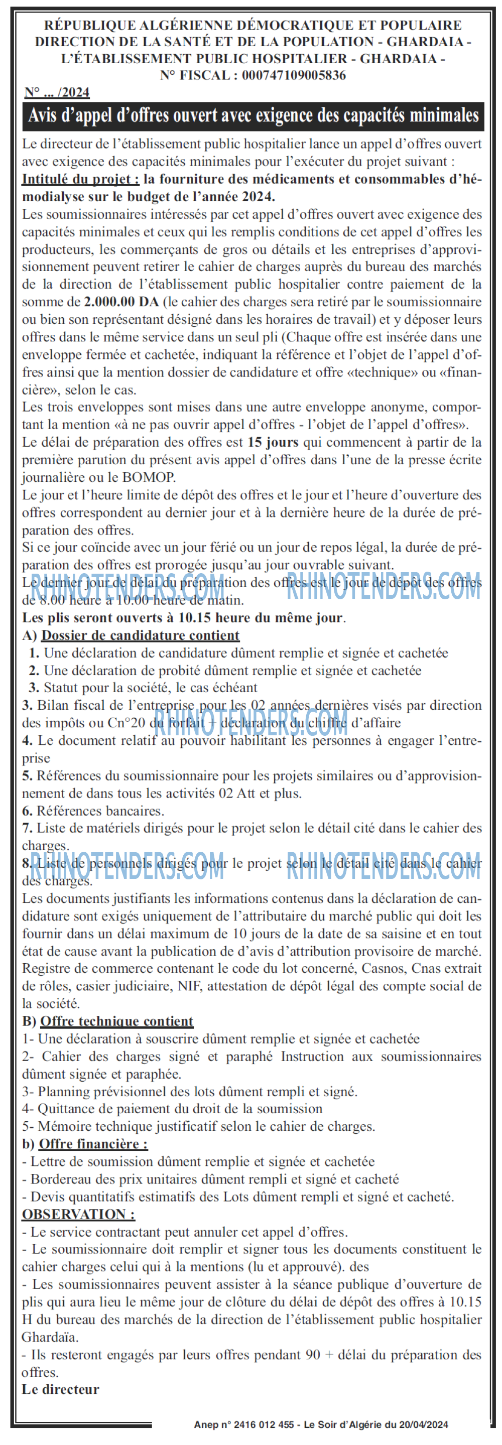 LE SOIR D'ALGERIE