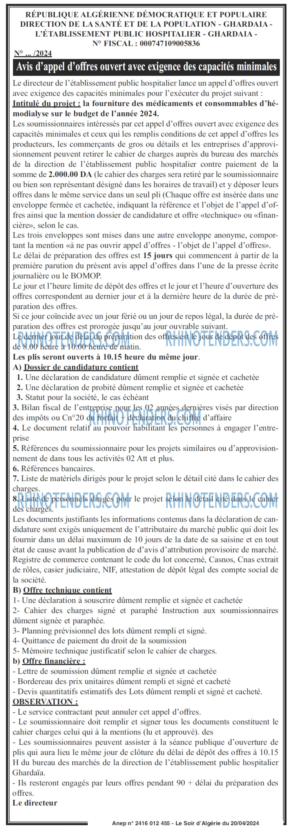 LE SOIR D'ALGERIE