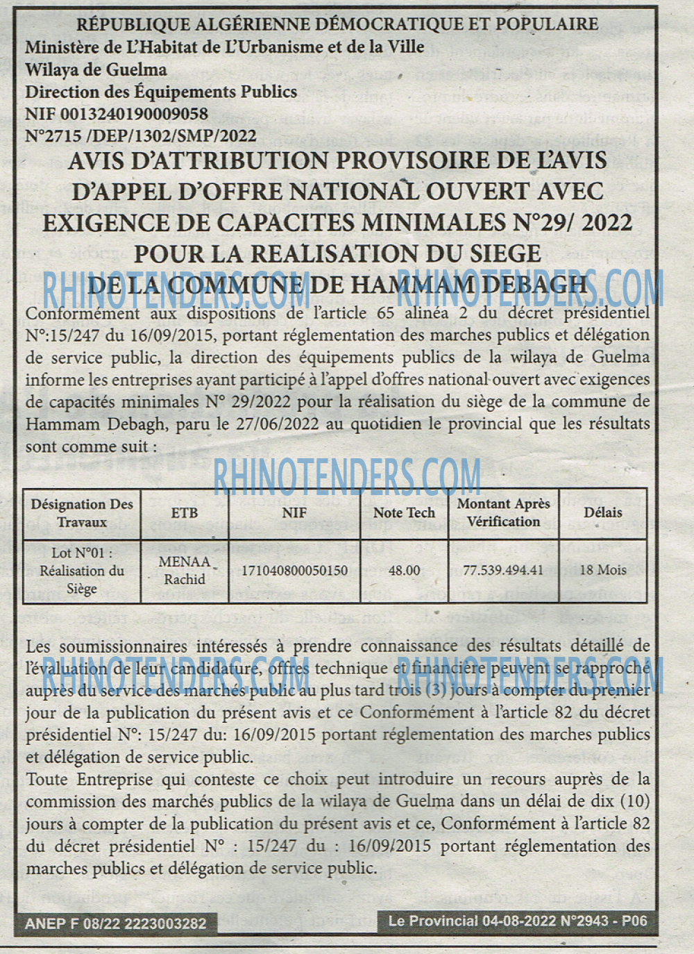 LE PROVINCIAL