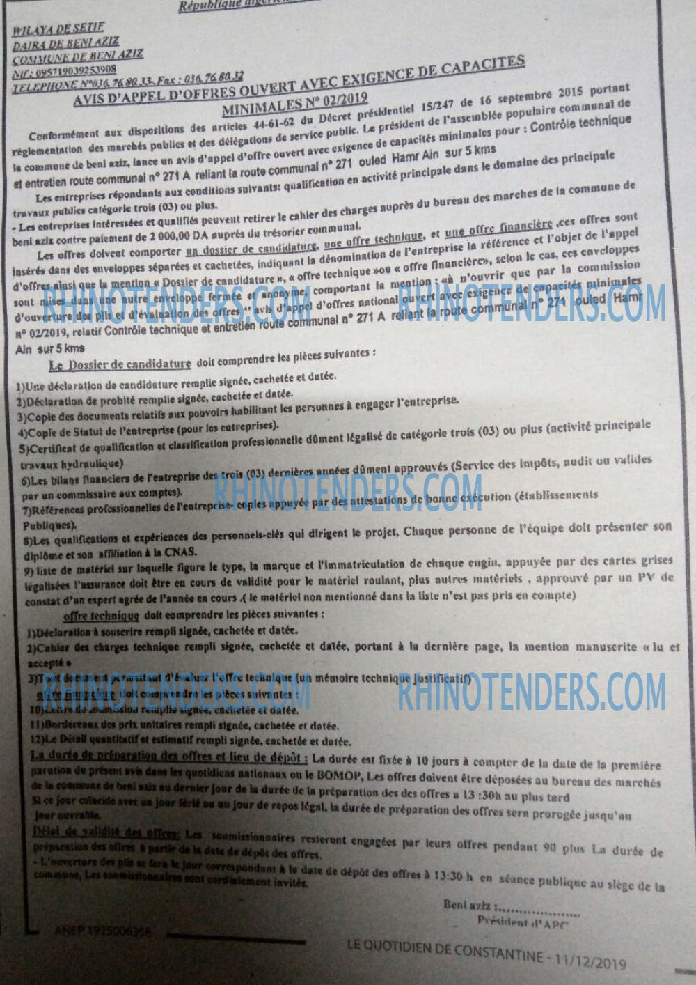 LE QUOTIDIEN DE CONSTANTINE