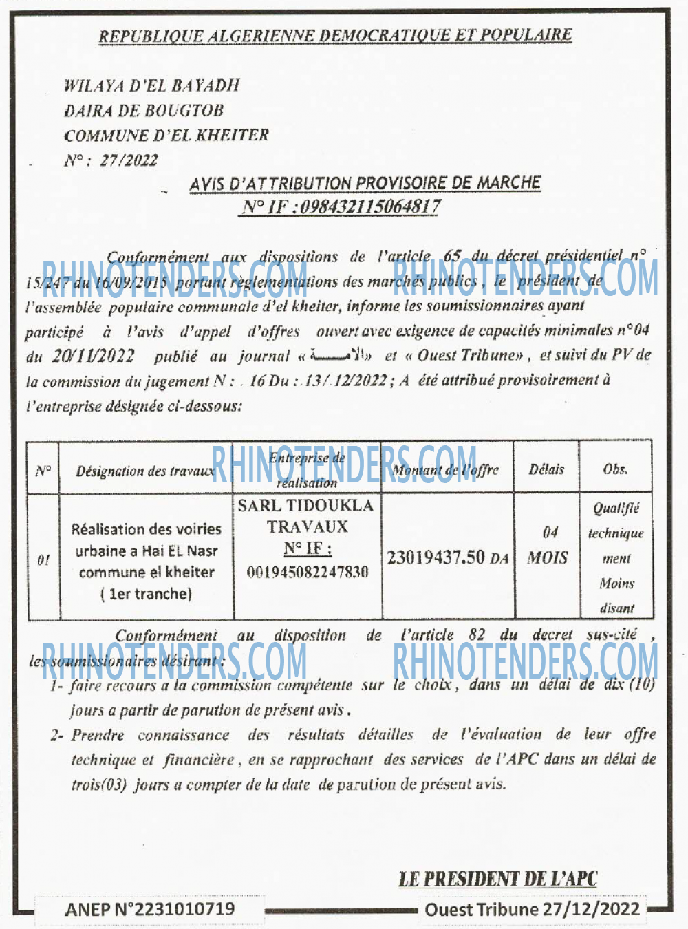 ouest TRIBUNE