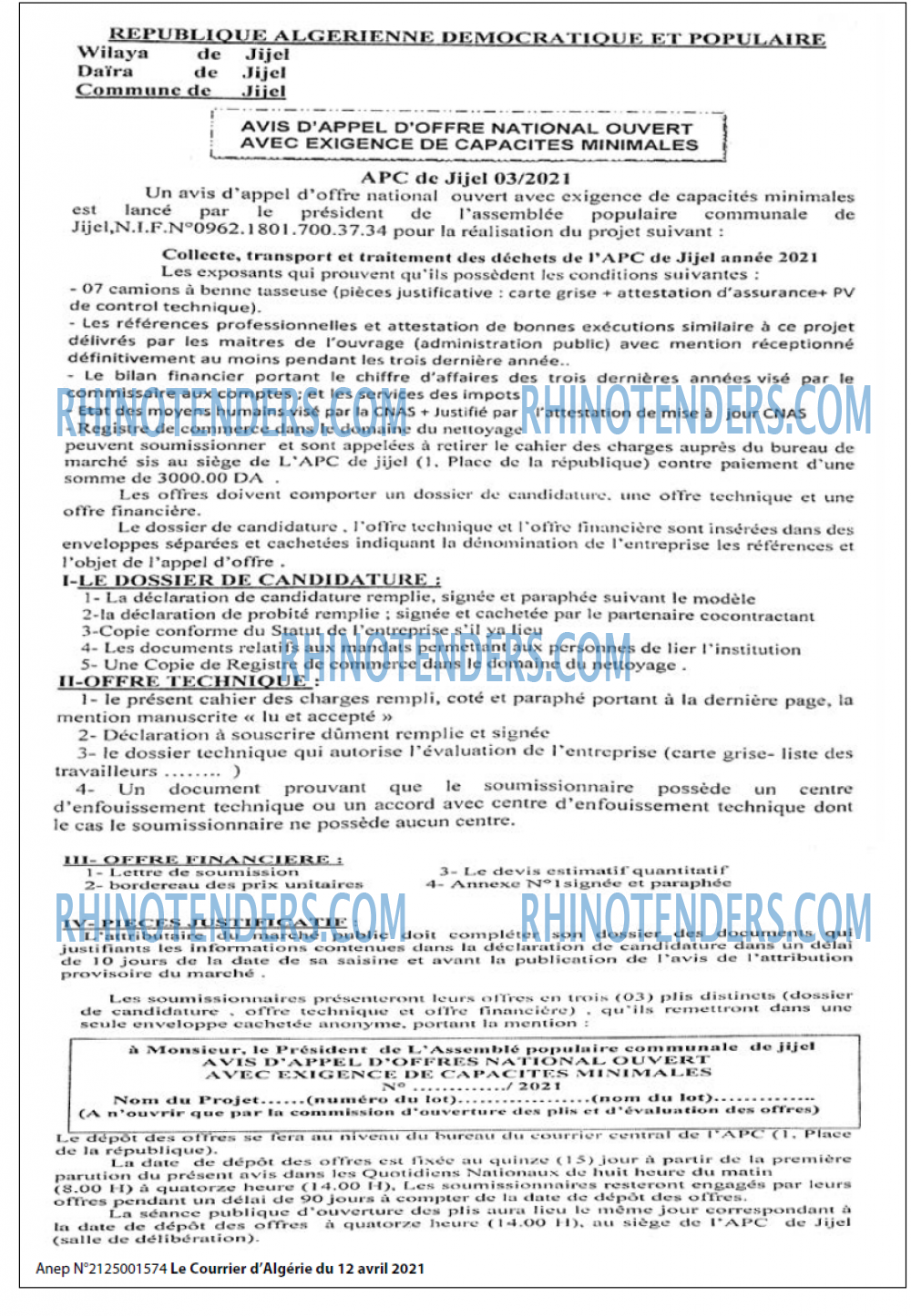 Le Courrier d'Algerie