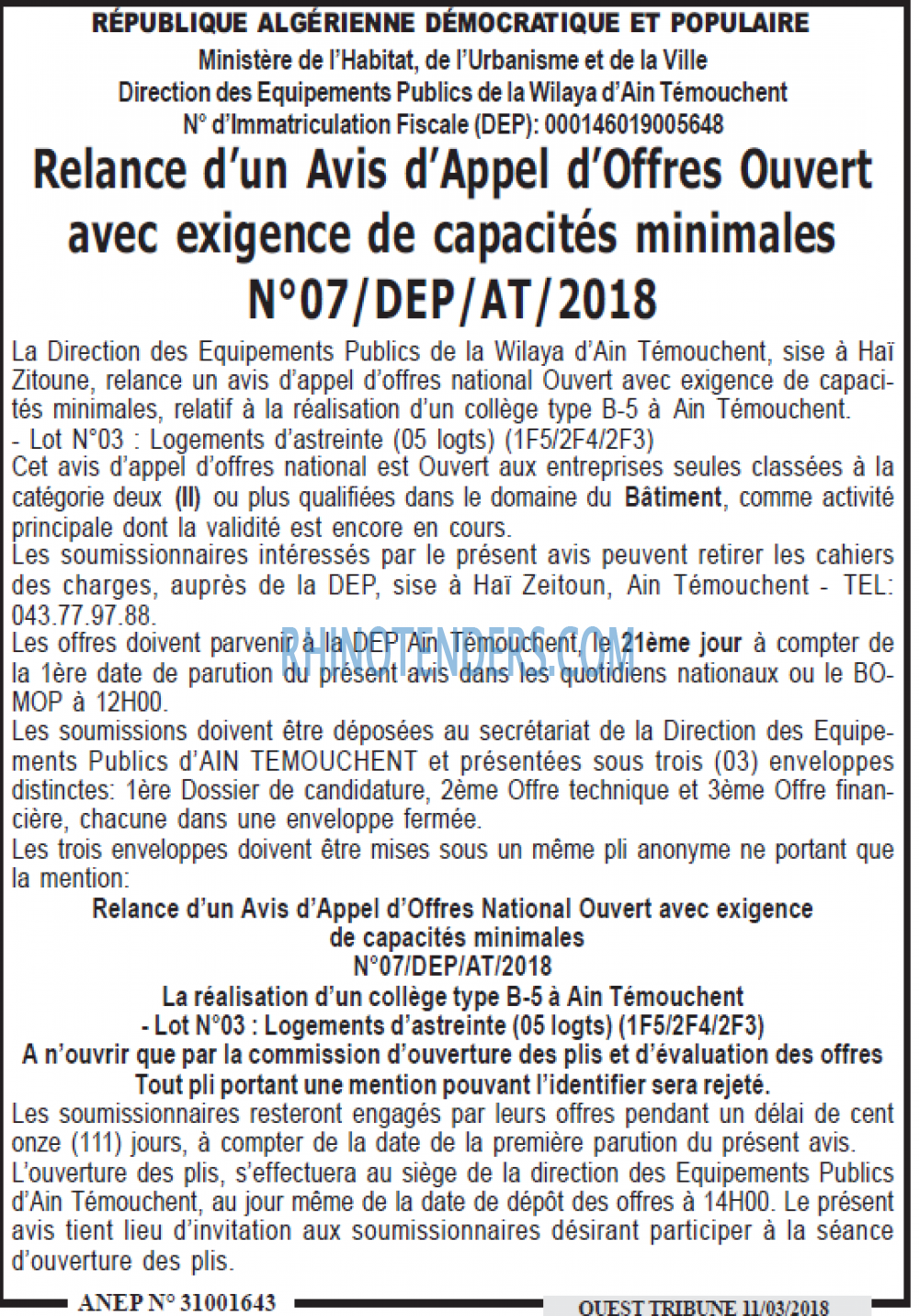 ouest TRIBUNE