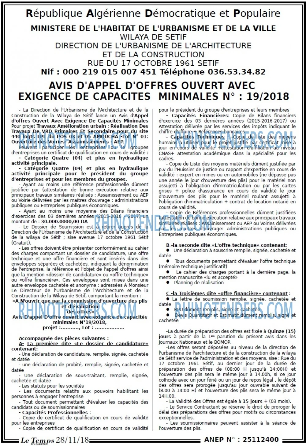 LE TEMPS D'ALGERIE