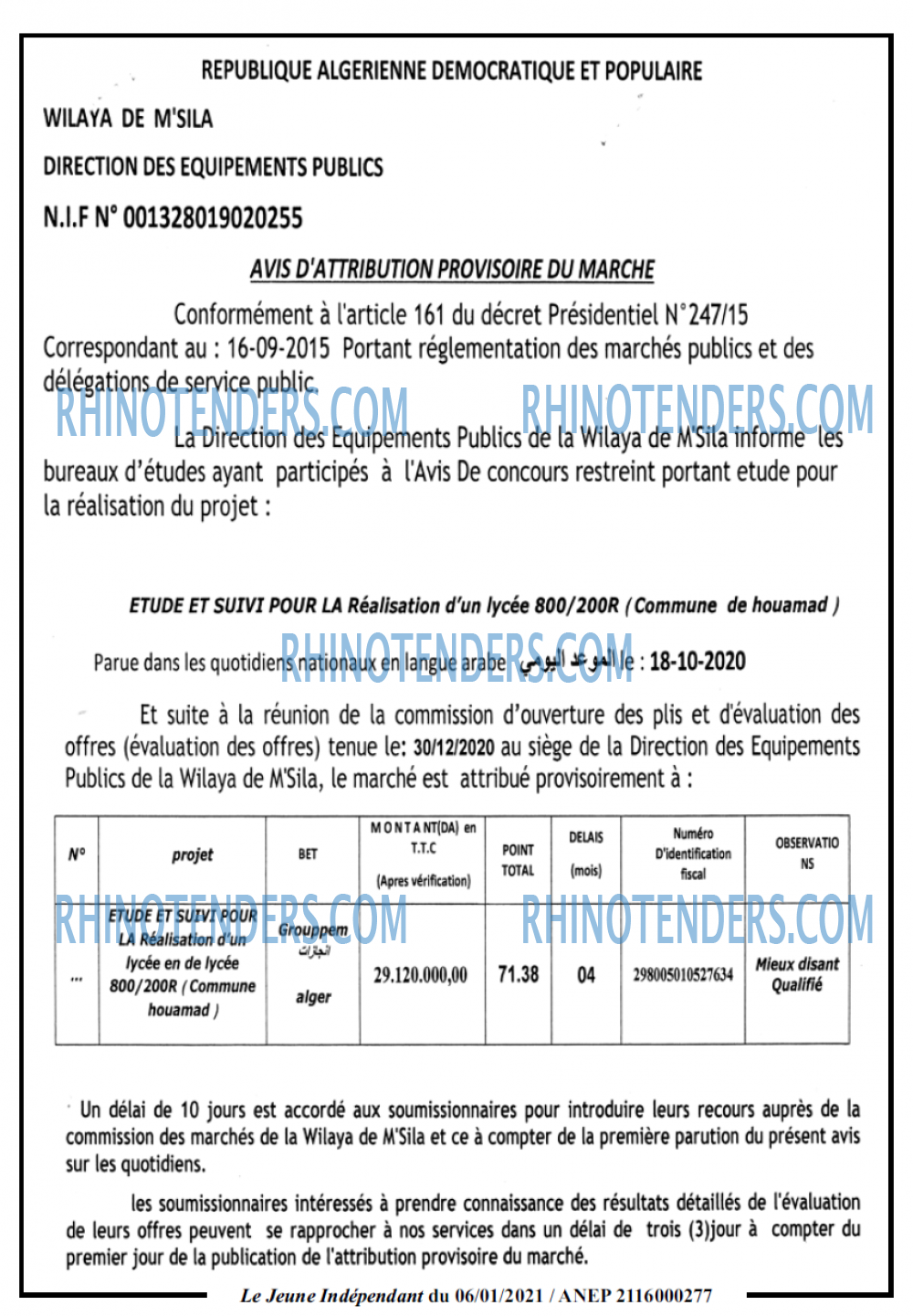 Jeune Independant