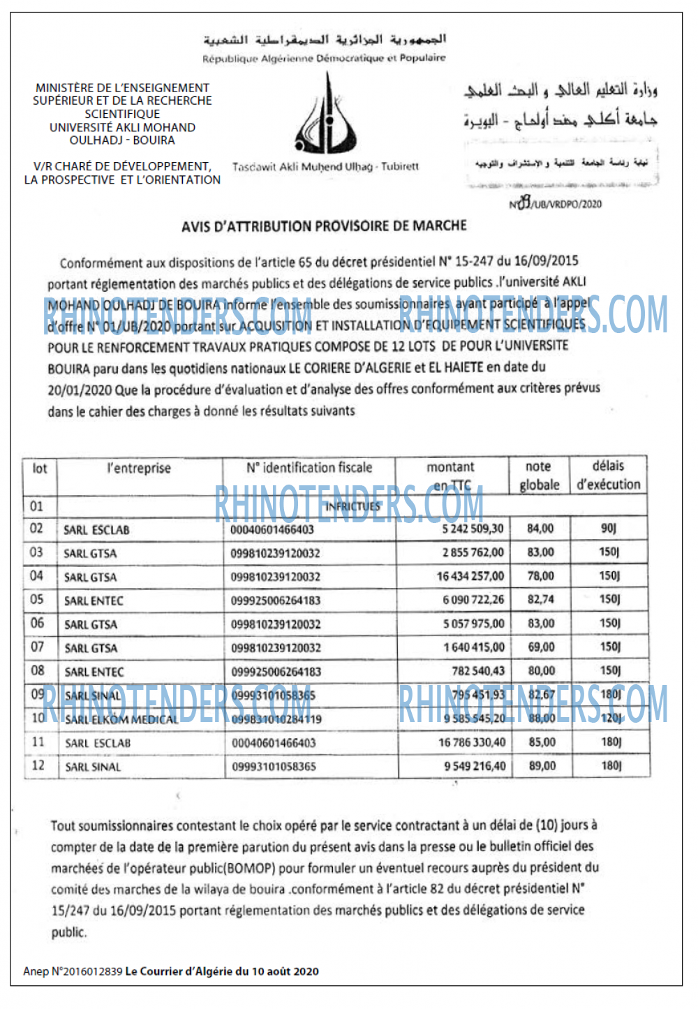 Le Courrier d'Algerie