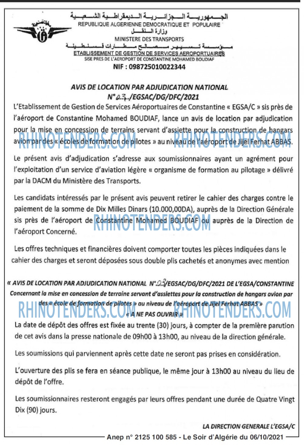 LE SOIR D'ALGERIE