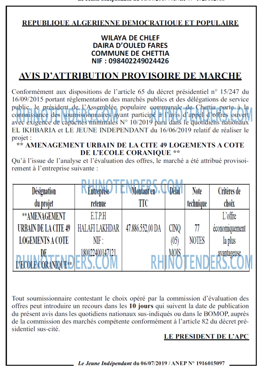 Jeune Independant
