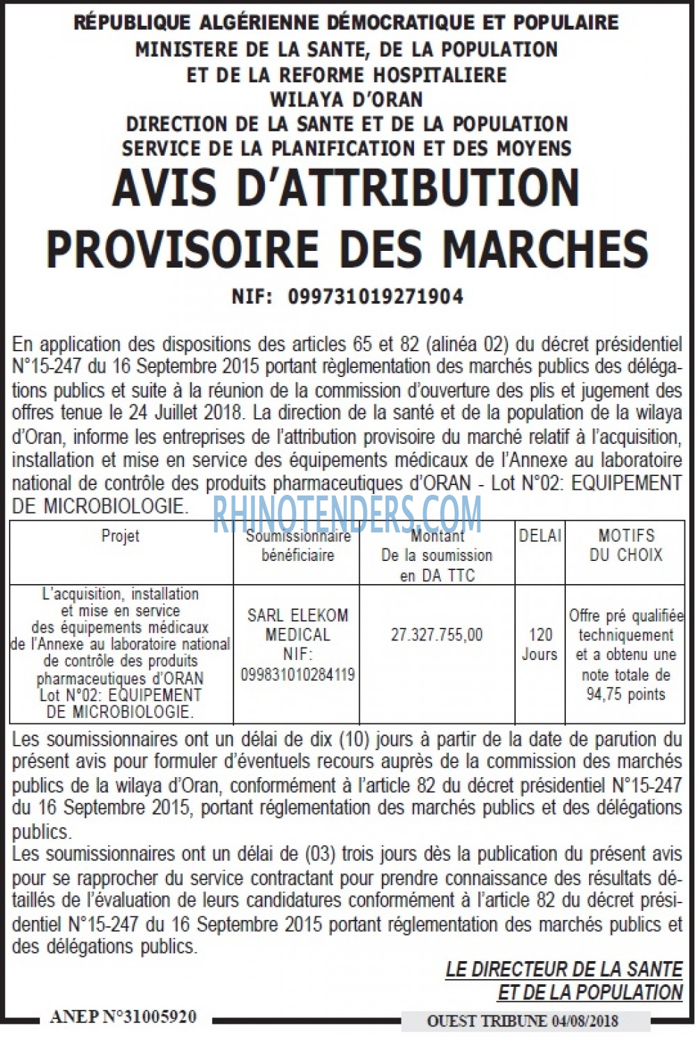 ouest TRIBUNE