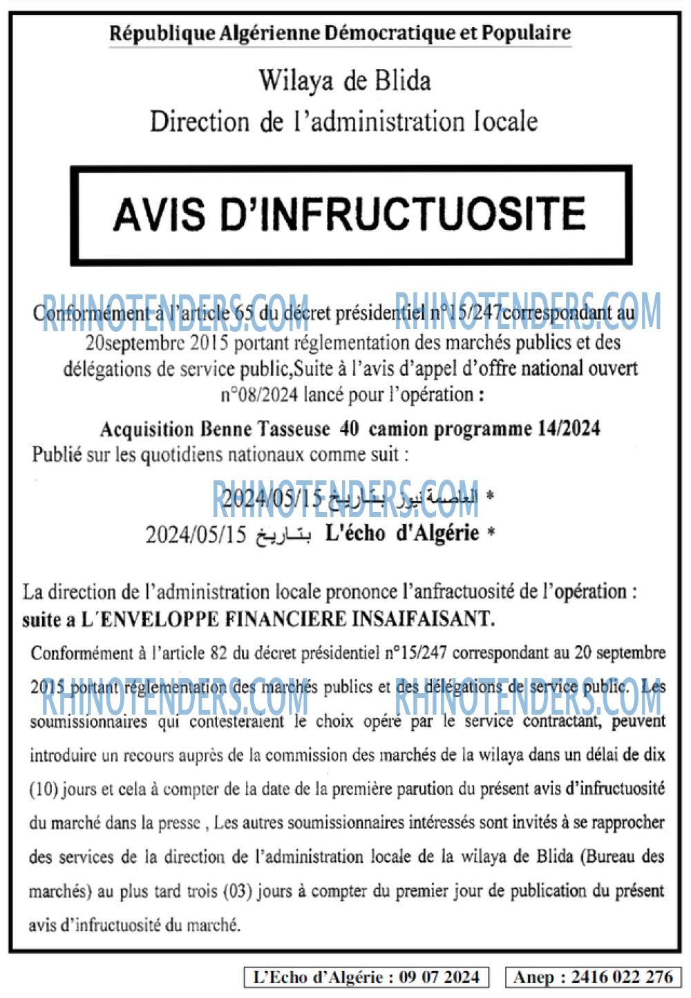 L'ECHO D'ALGERIE