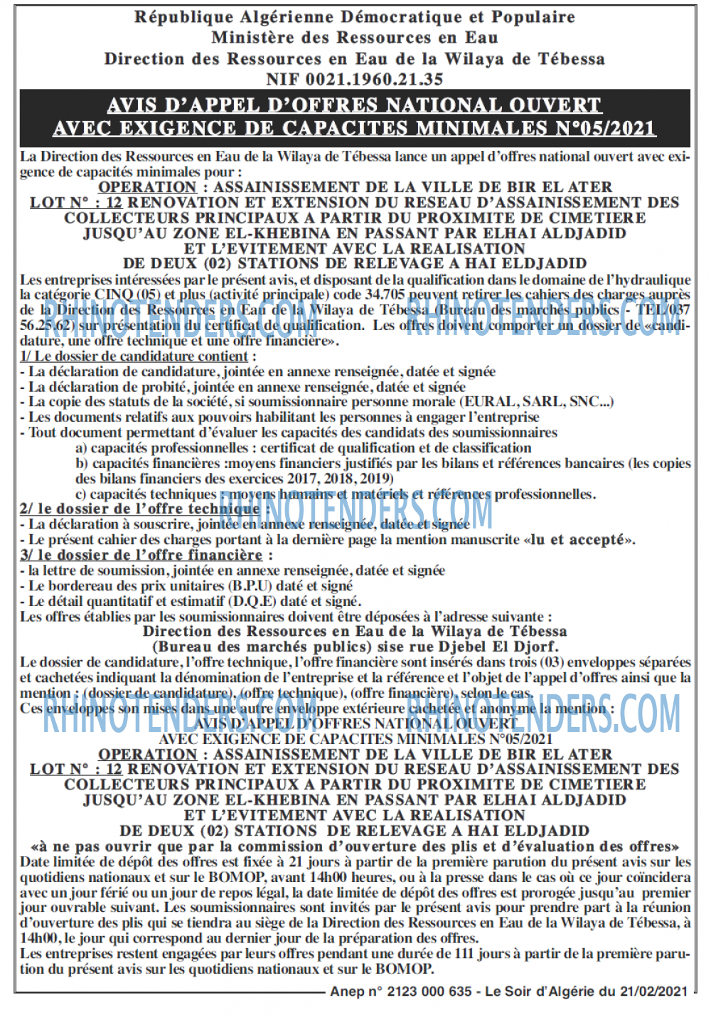 LE SOIR D'ALGERIE
