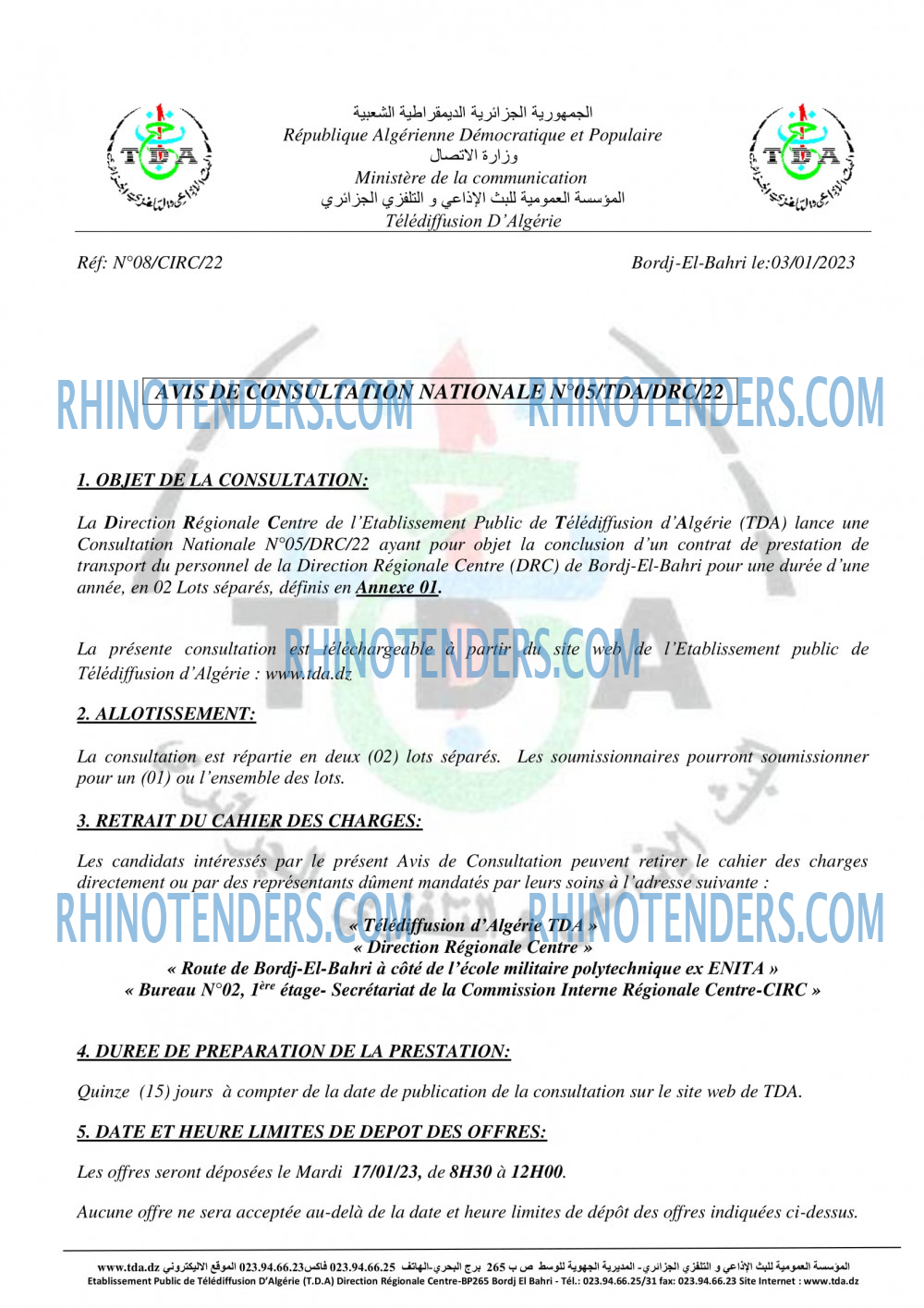 TDA - Télédiffusion d'Algérie