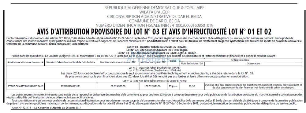 Le Courrier d'Algerie