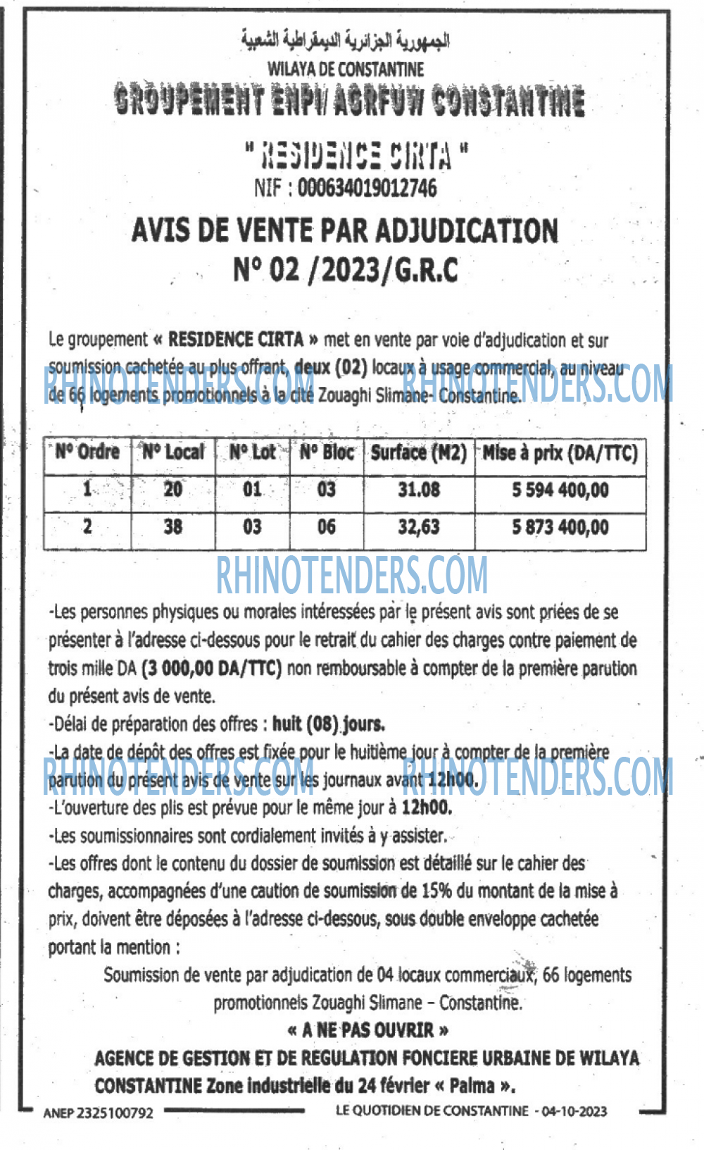 LE QUOTIDIEN DE CONSTANTINE