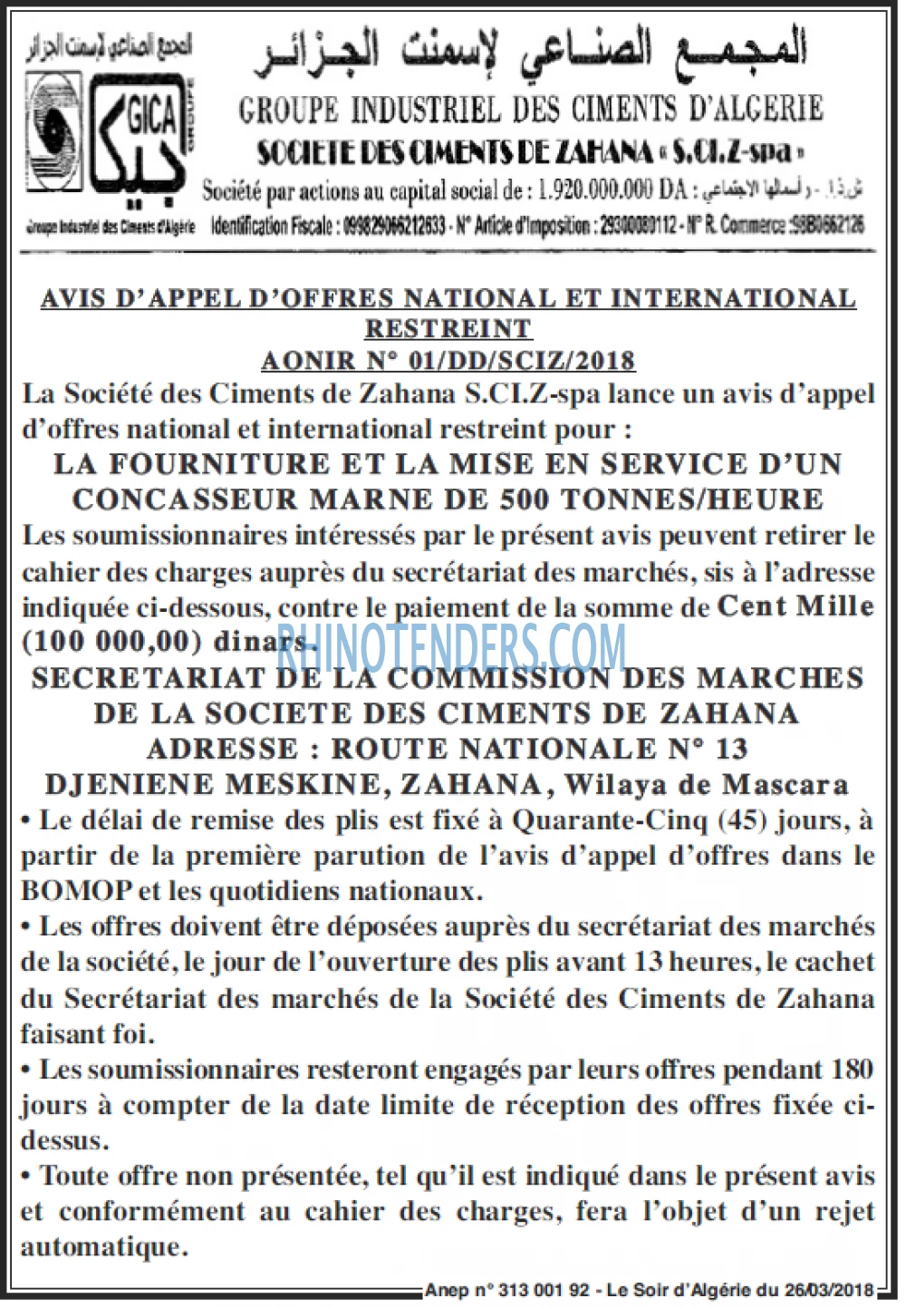 LE SOIR D'ALGERIE
