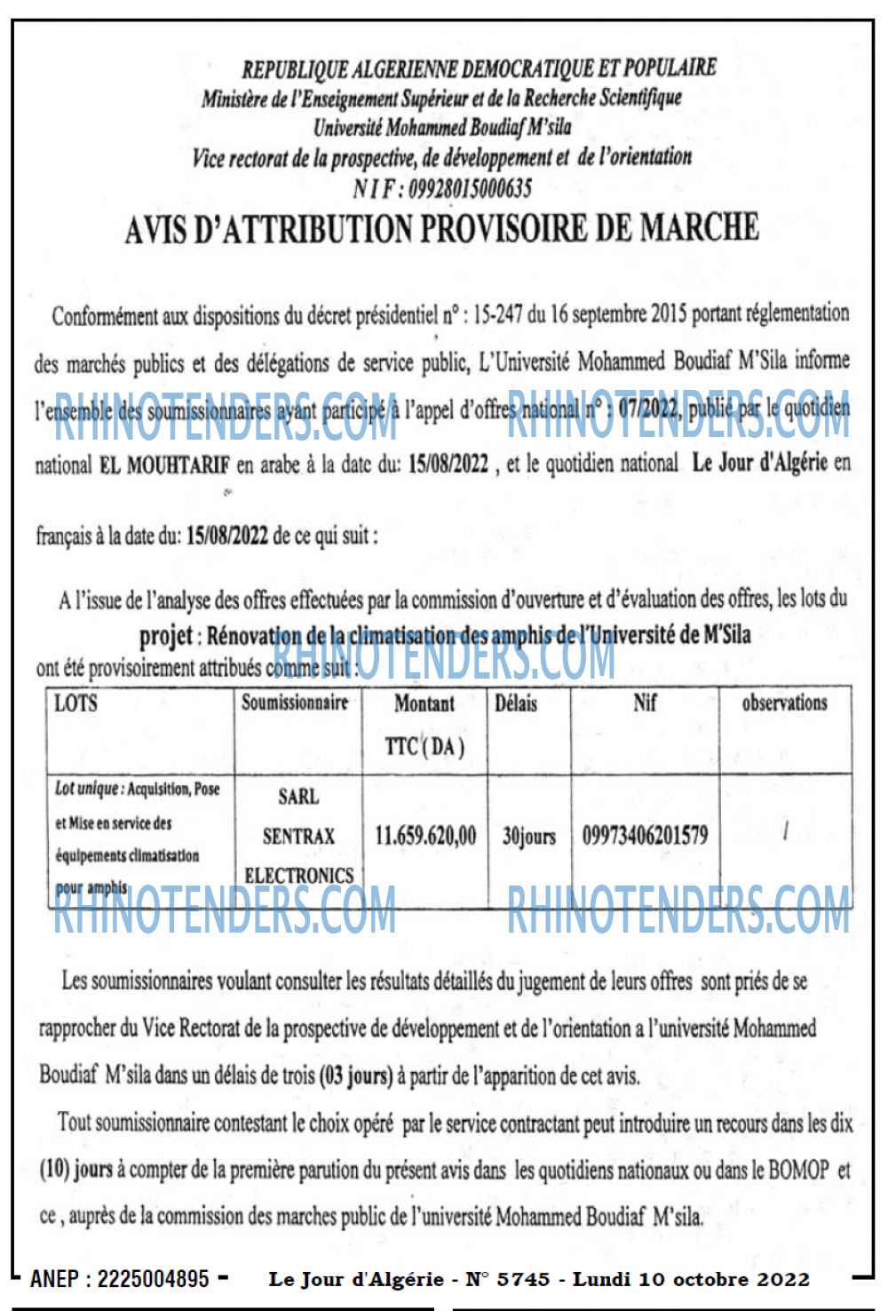 Le Jour d'Algérie