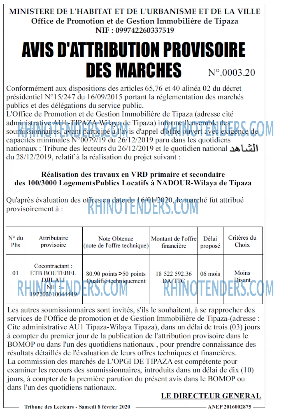 TRIBUNE DES LECTEURS
